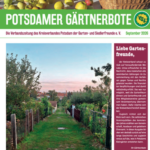 September 2026 - Potsdamer G&auml;rtnerbote&nbsp;